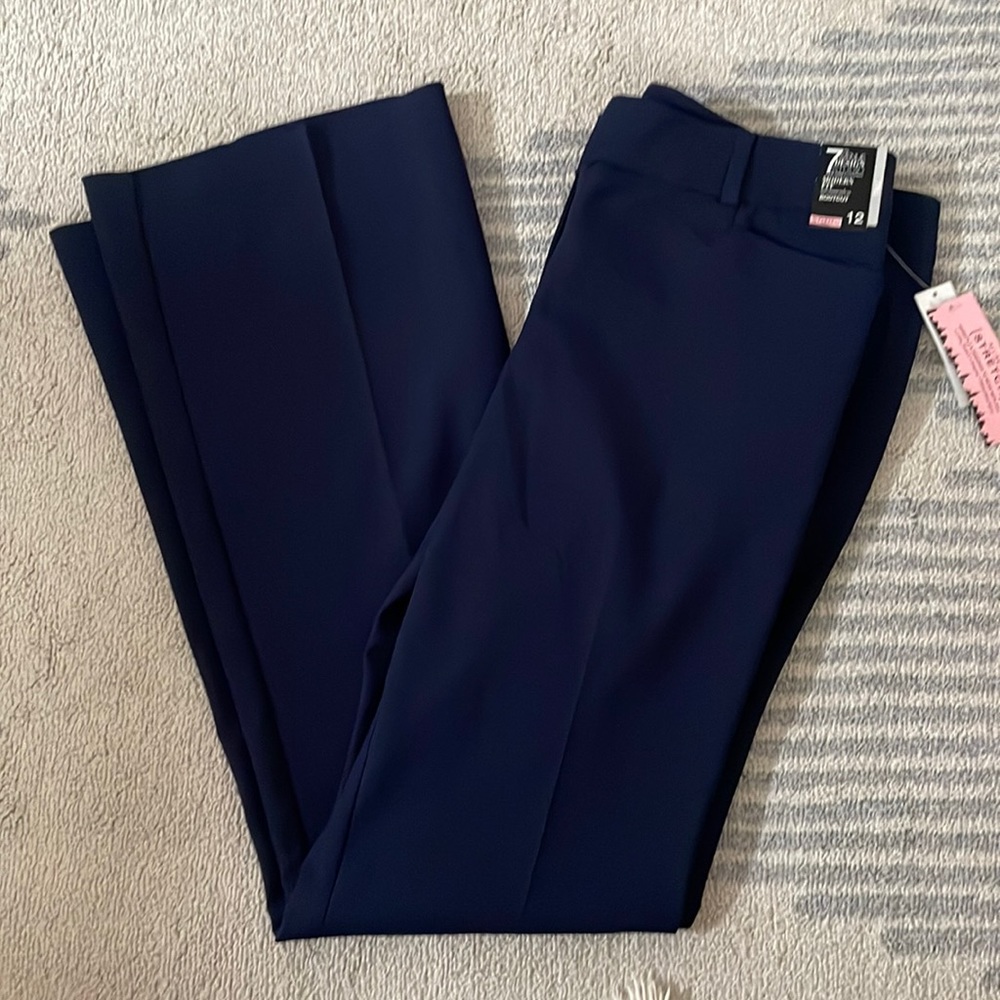 NY&CO NAVY BLUE FLARE/BOOTCUT SLACKS